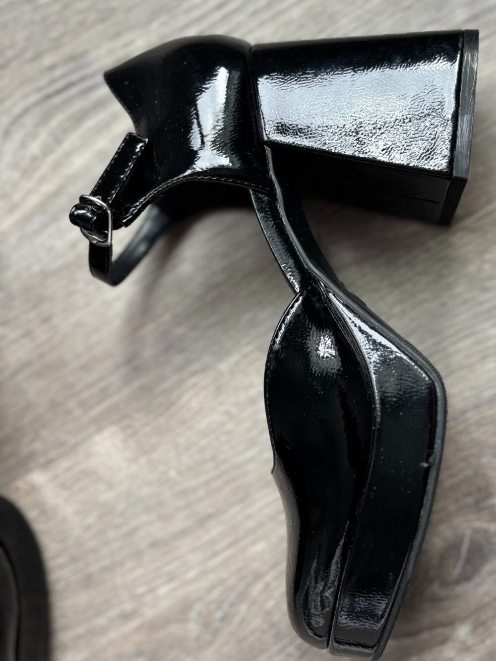 wild fable Black Patent Block Heel Sandals